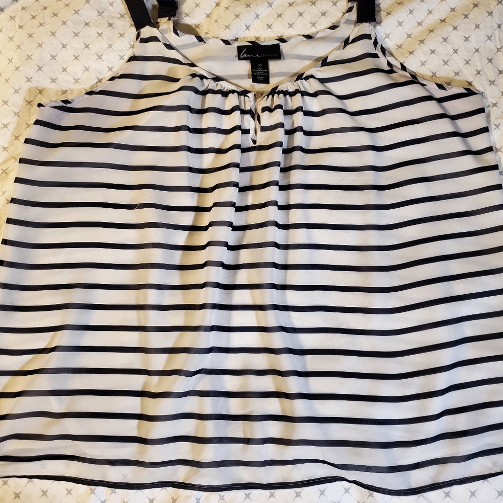 Navy blue stripes top